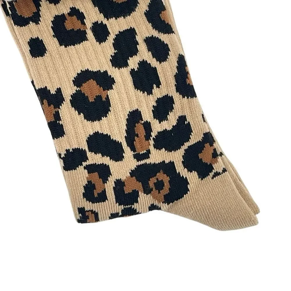 ALDO “Not Your Basic Wild” Leopard & Tiger Crew Socks 2-Pair NWT, Animal Print